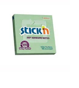 Bloczek STICKN 76x76mm 360stopni zielony 21552