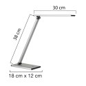 Lampka biurkowa UNILUX TERRA LED, metaliczny szary, dotykowy włącznik, 400077409