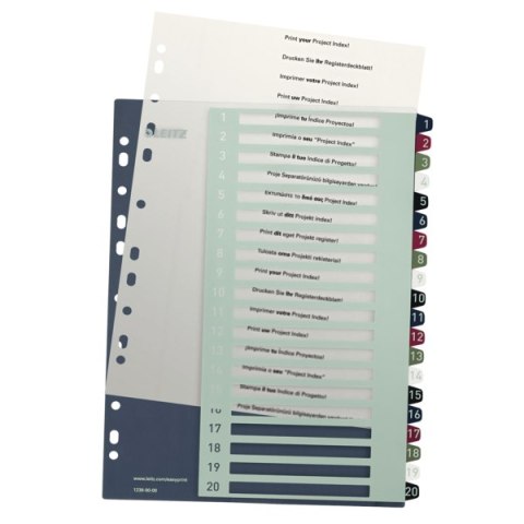 Przekładki plast. do nadruku tekstu na kartę, Leitz Style, 1-20 12390000 Przekładki plast. do nadruku tekstu na kartę, Leitz Style, 1-20 12390000