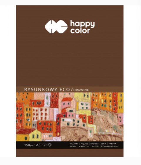 Blok rysunkowy ECO, ART, A3, 25 ark, 150g, Happy Color HA 3715 3040-A25 Blok rysunkowy ECO, ART, A3, 25 ark, 150g, Happy Color HA 3715 3040-A25