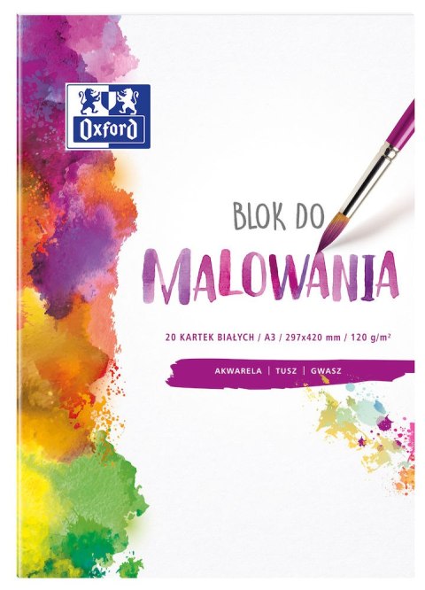 Blok do malowania OXFORD A3 20k 120G biały 400093196 Blok do malowania OXFORD A3 20k 120G biały 400093196