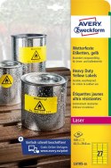 Etykiety Heavy Duty L6105-20 63,5 x 29,6 20 ark. żółte, poliestrowe, Avery Zweckform