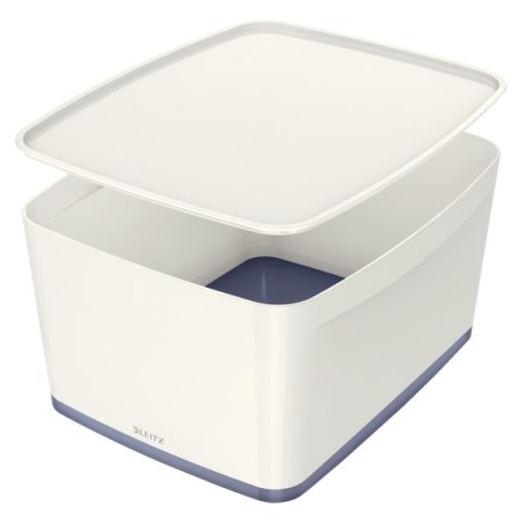 Pojemnik MyBOX duży z pokrywką biało-szary LEITZ 52161001 Pojemnik MyBOX duży z pokrywką biało-szary LEITZ 52161001