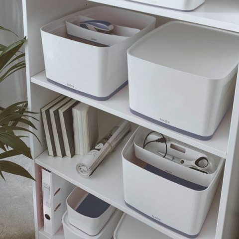 Pojemnik MyBOX duży z pokrywką biało-szary LEITZ 52161001 Pojemnik MyBOX duży z pokrywką biało-szary LEITZ 52161001