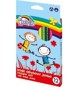 Kredki ołówkowe FIORELLO SUPER SOFT, 12 kolorów JUMBO, trójkątne 170-2218 Kredki ołówkowe FIORELLO SUPER SOFT, 12 kolorów JUMBO, trójkątne 170-2218