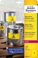 Etykiety Heavy Duty L6111-20 210x297 20ark żółte Trwałe, poliestrowe Avery Zweckform (X)