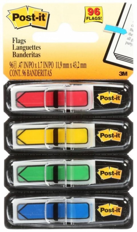Zakładki indeksujące POST-IT 12x43mm strzałki 4x24szt 684ARR3 3M Zakładki indeksujące POST-IT 12x43mm strzałki 4x24szt 684ARR3 3M