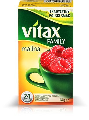 Herbata VITAX FAMILY MALINA (24 saszetek) bez zawieszki Herbata VITAX FAMILY MALINA (24 saszetek) bez zawieszki