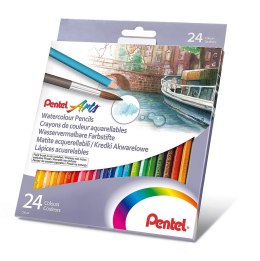 Kredki akwarelowe, 24 kolory CB9-24 PENTEL