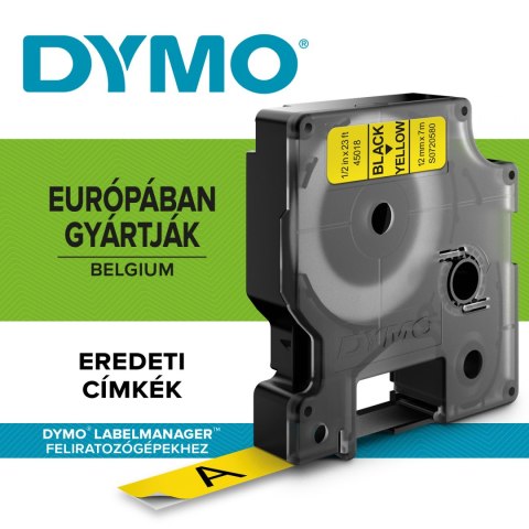 Taśma DYMO D1 - 12 mm x 7 m, czarny / żółty S0720580 do drukarek etykiet Taśma DYMO D1 - 12 mm x 7 m, czarny / żółty S0720580 do drukarek etykiet