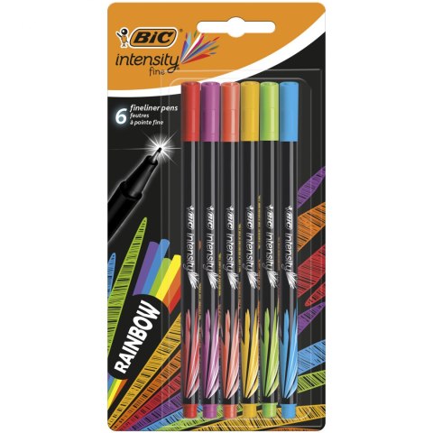 Cienkopis BIC Intensity Fine mix Rainbow Blister 6szt, 950444