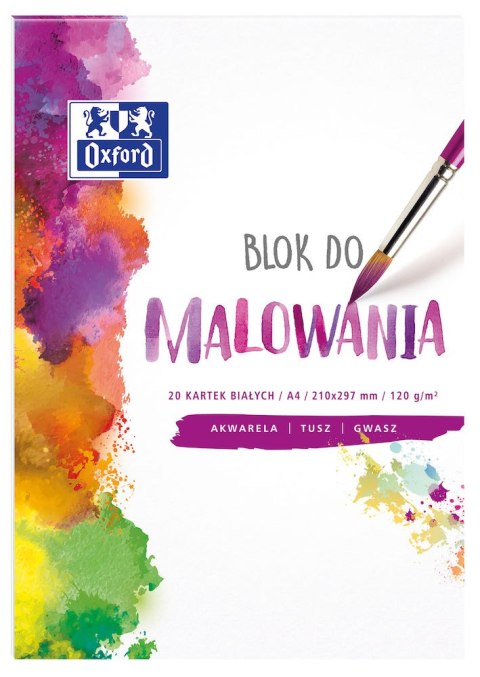 Blok do malowania OXFORD A4 20k 120G biały 400093194 Blok do malowania OXFORD A4 20k 120G biały 400093194