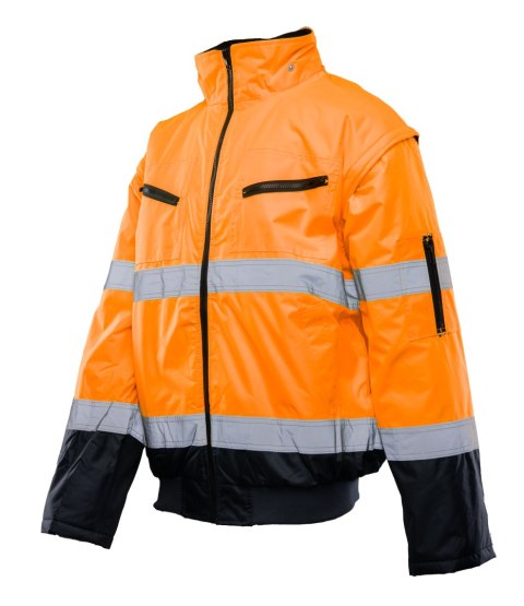 BOMBER BENEFIT HI-VI 2W1 - KAT.II KLASA 3 wstawka GRANAT - POMARAŃCZOWY