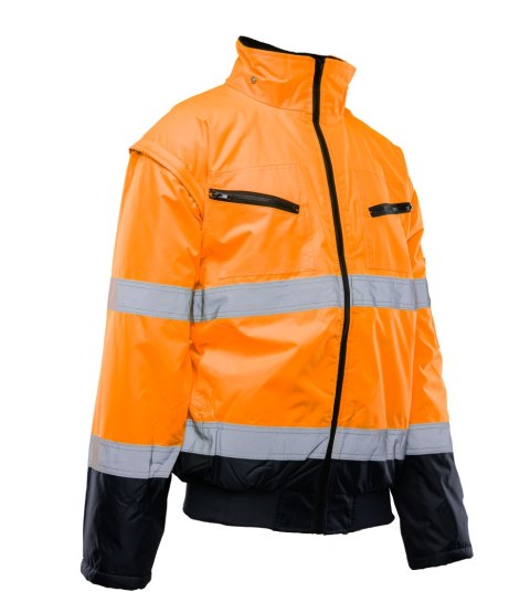 BOMBER BENEFIT HI-VI 2W1 - KAT.II KLASA 3 wstawka GRANAT - POMARAŃCZOWY