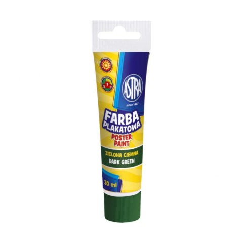 Farba plakatowa Astra tuba 30 ml - ciemna zieleń, 83110906 Farba plakatowa Astra tuba 30 ml - ciemna zieleń, 83110906