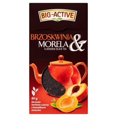 Herbata BIG-ACTIVE brzoskwinia i morela 80g liściasta czarna Herbata BIG-ACTIVE brzoskwinia i morela 80g liściasta czarna