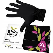 Rękawiczki nitrylowe Black Olive op. 100 szt. - czarne
