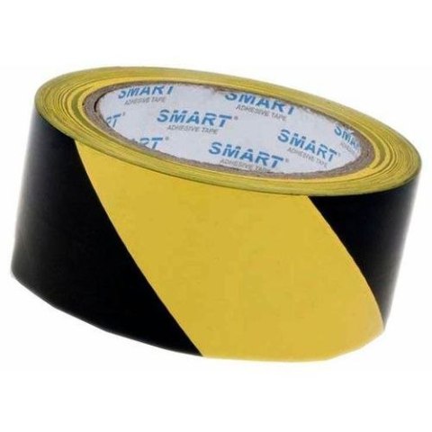 Taśma ostrzegawcza żółto-czarna 48mm x 25m SMART samoprzylepna winylowa Taśma ostrzegawcza żółto-czarna 48mm x 25m SMART samoprzylepna winylowa