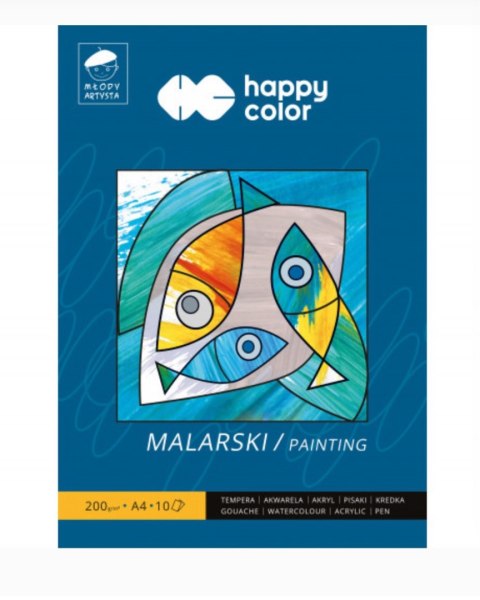 Blok malarski Młody Artysta, A4, 10 ark, 200g, Happy Color HA 3720 2030-M10 Blok malarski Młody Artysta, A4, 10 ark, 200g, Happy Color HA 3720 2030-M10