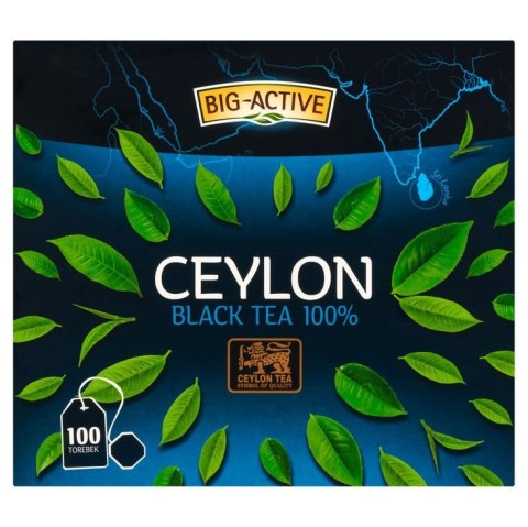 Herbata BIG-ACTIVE PURE CEYLON, 100 torebek x2g z zawieszką czarna Herbata BIG-ACTIVE PURE CEYLON, 100 torebek x2g z zawieszką czarna