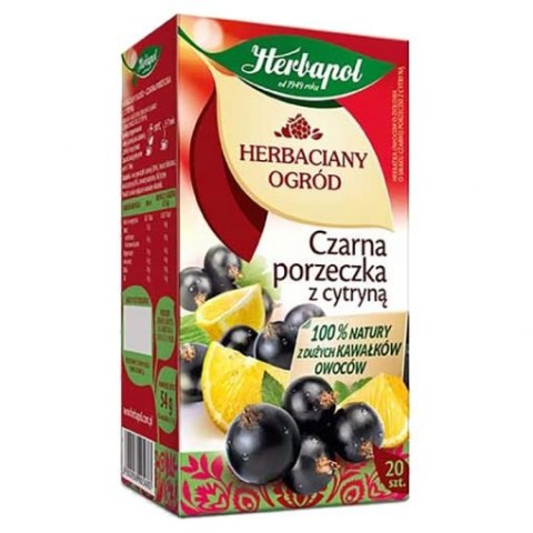 Herbata HERBAPOL HERBACIANY OGRÓD Czarna Porzeczka z Cytryną (20 saszetek) Herbata HERBAPOL HERBACIANY OGRÓD Czarna Porzeczka z Cytryną (20 saszetek)