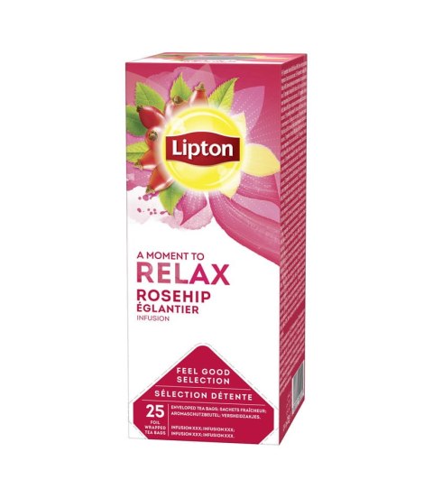 Herbata LIPTON RELAX ROSEHIP INFUSION (dzika róża) 25k.fol owocowa Herbata LIPTON RELAX ROSEHIP INFUSION (dzika róża) 25k.fol owocowa