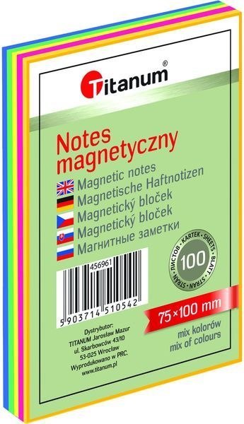 Notes elektrostatyczny 75x100mm 100k mix kolorów 456961 TITANUM bloczek Notes elektrostatyczny 75x100mm 100k mix kolorów 456961 TITANUM bloczek