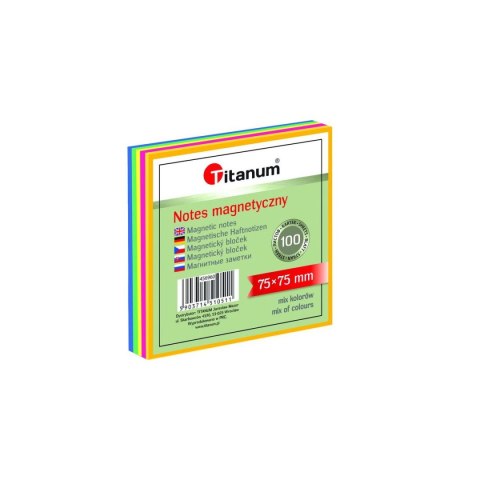 Notes elektrostatyczny 75x75mm 100k mix kolorów 456960 TITANUM bloczek Notes elektrostatyczny 75x75mm 100k mix kolorów 456960 TITANUM bloczek