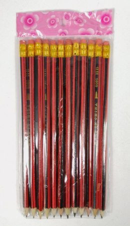 Ołówek z gumką HB (12szt) AMALP1601 S-918