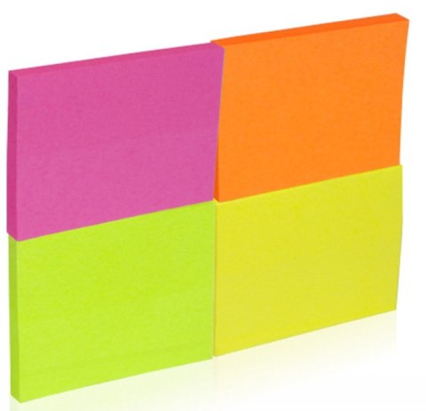 Bloczek samoprzylepny DONAU, notes, 38x51mm, 4x50 kart., neonowe Bloczek samoprzylepny DONAU, notes, 38x51mm, 4x50 kart., neonowe
