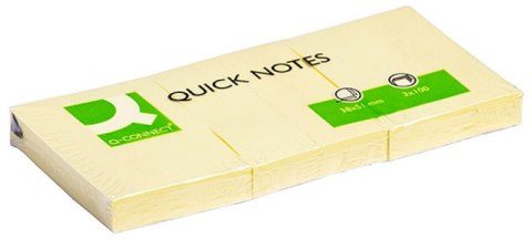 Bloczek samoprzylepny Q-CONNECT, 38x51mm, 3x100 kart., jasnożółty Bloczek samoprzylepny Q-CONNECT, 38x51mm, 3x100 kart., jasnożółty