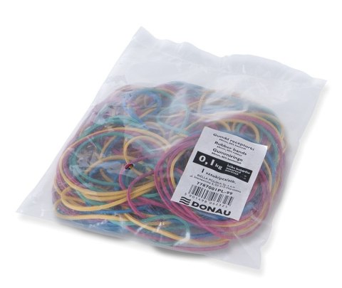 Gumki recepturki DONAU, 100g, mix kolorów Gumki recepturki DONAU, 100g, mix kolorów