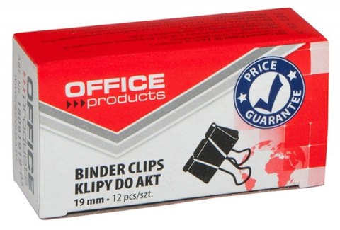 Klipy do dokumentów OFFICE PRODUCTS, 19mm, 12szt., czarne Klipy do dokumentów OFFICE PRODUCTS, 19mm, 12szt., czarne