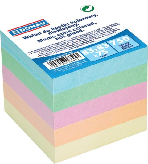 Kostka DONAU nieklejona, 83x83x75mm, mix kolorów Kostka DONAU nieklejona, 83x83x75mm, mix kolorów