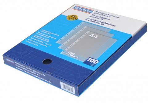Koszulki na dokumenty DONAU, PP, A4, krystal, 50mikr., 100szt., w pudełku Koszulki na dokumenty DONAU, PP, A4, krystal, 50mikr., 100szt., w pudełku