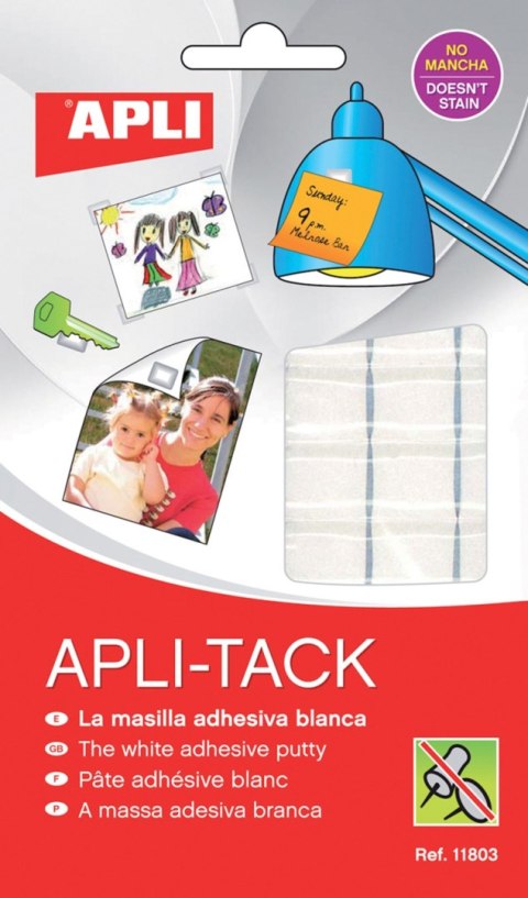 Masa mocująca APLI Apli-Tack, podzielona, 75g, biała Masa mocująca APLI Apli-Tack, podzielona, 75g, biała