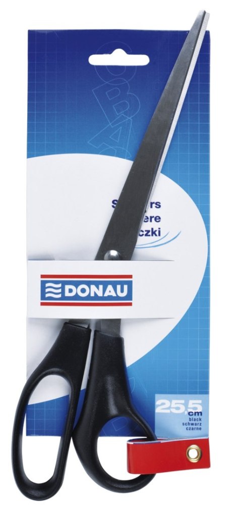Nożyczki biurowe DONAU, klasyczne, 25,5cm, czarne Nożyczki biurowe DONAU, klasyczne, 25,5cm, czarne