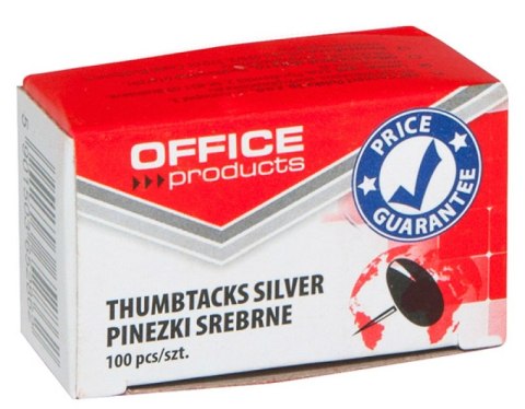 Pinezki klasyczne OFFICE PRODUCTS, 100szt., srebrne Pinezki klasyczne OFFICE PRODUCTS, 100szt., srebrne