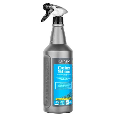 Płyn CLINEX Delos Shine, do mycia i pielęgnacji mebli, pozostawia połysk, 1l Płyn CLINEX Delos Shine, do mycia i pielęgnacji mebli, pozostawia połysk, 1l