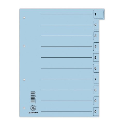Przekładka DONAU, karton, A4, 235x300mm, 0-9, 1 karta z perforacją, niebieska Przekładka DONAU, karton, A4, 235x300mm, 0-9, 1 karta z perforacją, niebieska