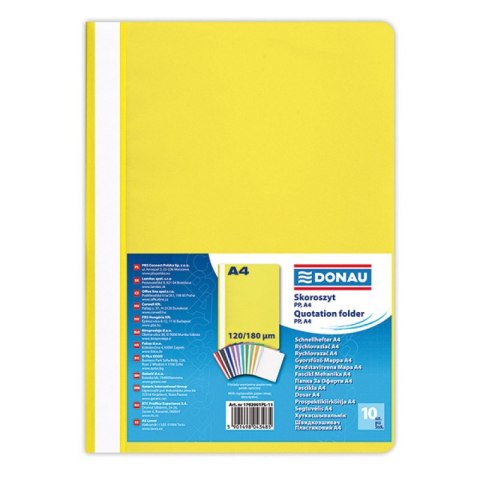 Skoroszyt DONAU, PP, A4, standard, 120/180mikr., żółty Skoroszyt DONAU, PP, A4, standard, 120/180mikr., żółty