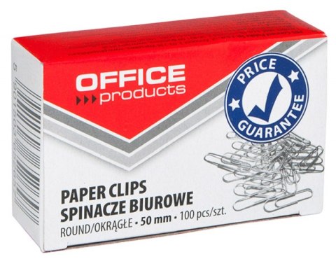 Spinacze okrągłe OFFICE PRODUCTS, 50mm, 100szt., srebrne Spinacze okrągłe OFFICE PRODUCTS, 50mm, 100szt., srebrne