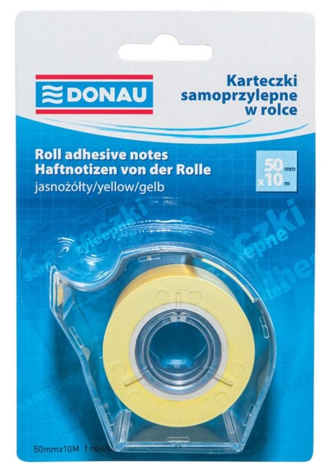 Karteczki samoprzylepne w rolce Donau, 50mmx10m, jasnożółty Karteczki samoprzylepne w rolce Donau, 50mmx10m, jasnożółty