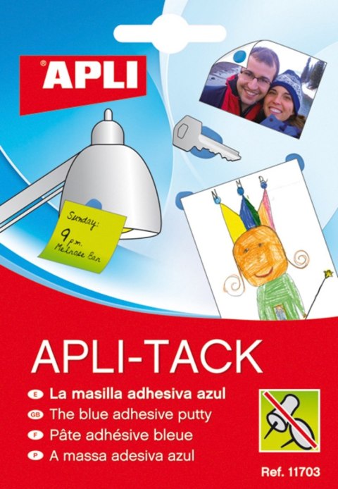 Masa mocująca APLI Apli-Tack, w bloku, 57g, niebieska Masa mocująca APLI Apli-Tack, w bloku, 57g, niebieska