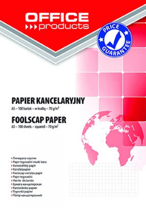 Papier kancelaryjny OFFICE PRODUCTS, kratka, A3, 100ark. Papier kancelaryjny OFFICE PRODUCTS, kratka, A3, 100ark.
