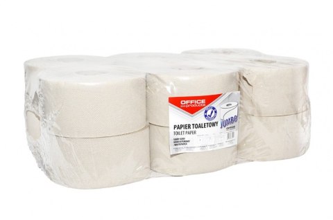 Papier toaletowy makulaturowy OFFICE PRODUCTS Jumbo, 1-warstwowy, 120m, 12szt., szary Papier toaletowy makulaturowy OFFICE PRODUCTS Jumbo, 1-warstwowy, 120m, 12szt., szary