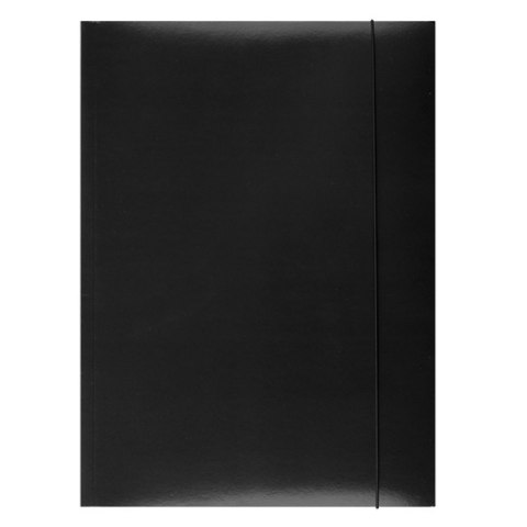 Teczka z gumką OFFICE PRODUCTS, karton, A4, 300gsm, 3-skrz., czarna Teczka z gumką OFFICE PRODUCTS, karton, A4, 300gsm, 3-skrz., czarna