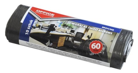 Worki na śmieci biurowe OFFICE PRODUCTS, mocne (LDPE), 60l, 10szt., czarne Worki na śmieci biurowe OFFICE PRODUCTS, mocne (LDPE), 60l, 10szt., czarne