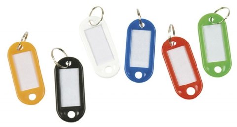 Zawieszki na klucze Q-CONNECT, 50x22mm, 100szt., żółte Zawieszki na klucze Q-CONNECT, 50x22mm, 100szt., żółte