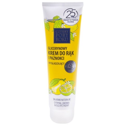Krem do rąk CZTERY PORY ROKU Cytryna, glicerynowy, 130ml Krem do rąk CZTERY PORY ROKU Cytryna, glicerynowy, 130ml